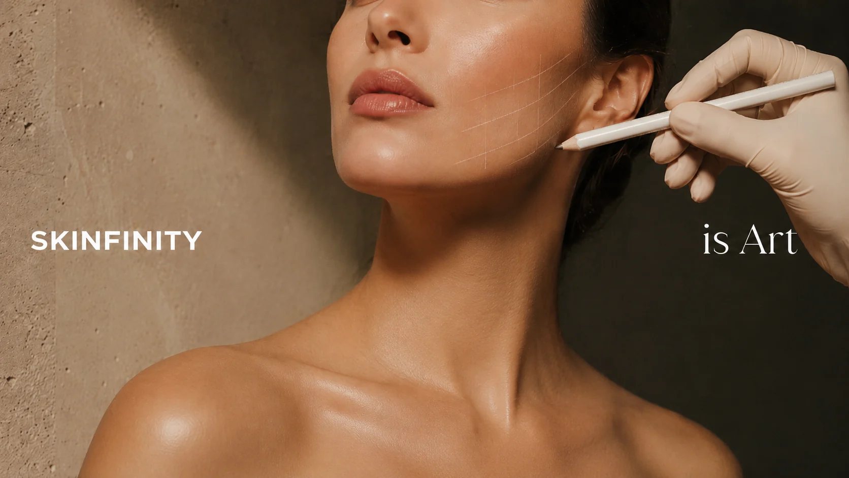 Grafika Skinfinity is Art z precyzyjnym planowaniem zabiegu na twarzy